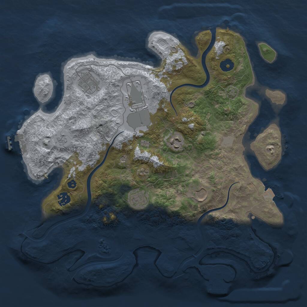 Rust Map: Procedural Map, Size: 3500, Seed: 1698657193, 12 Monuments