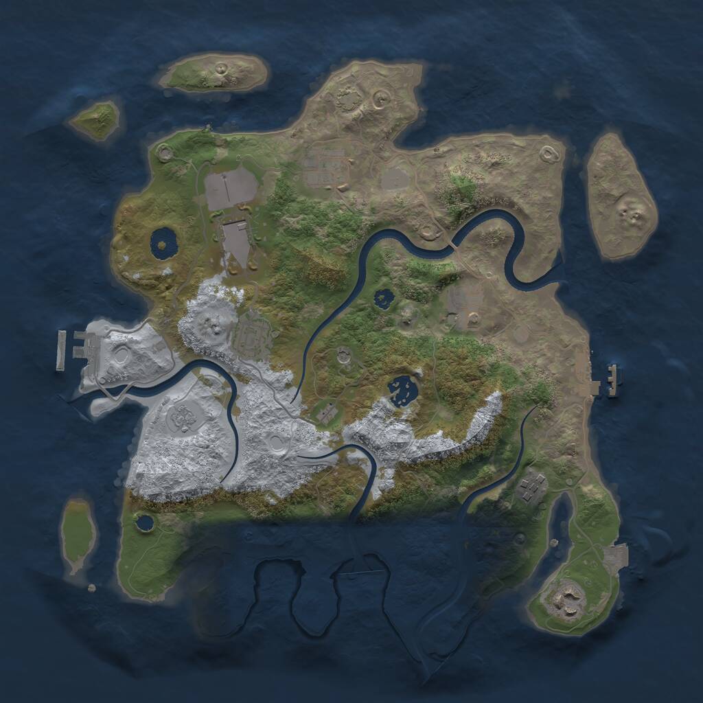 Rust Map: Procedural Map, Size: 3500, Seed: 816495986, 13 Monuments