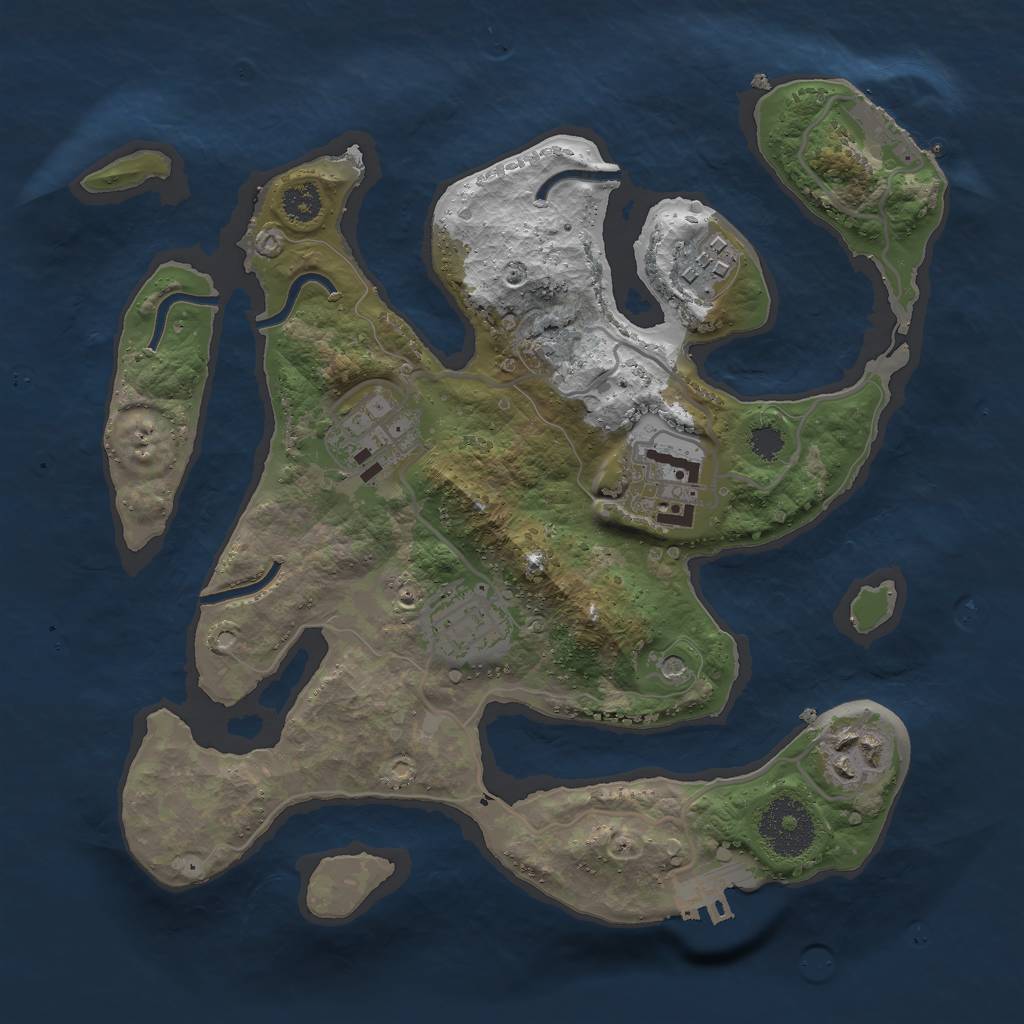 Rust Map: Procedural Map, Size: 2750, Seed: 10977, 10 Monuments