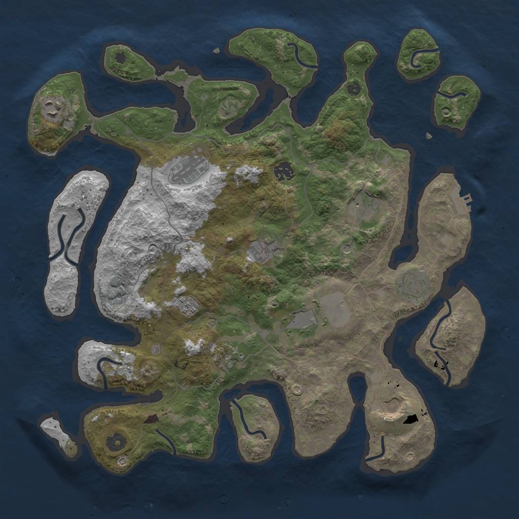 Rust Map: Procedural Map, Size: 4000, Seed: 409905748, 14 Monuments