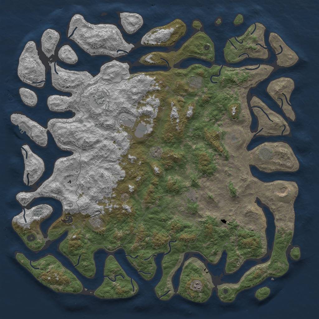 Rust Map: Procedural Map, Size: 6000, Seed: 100662614, 15 Monuments