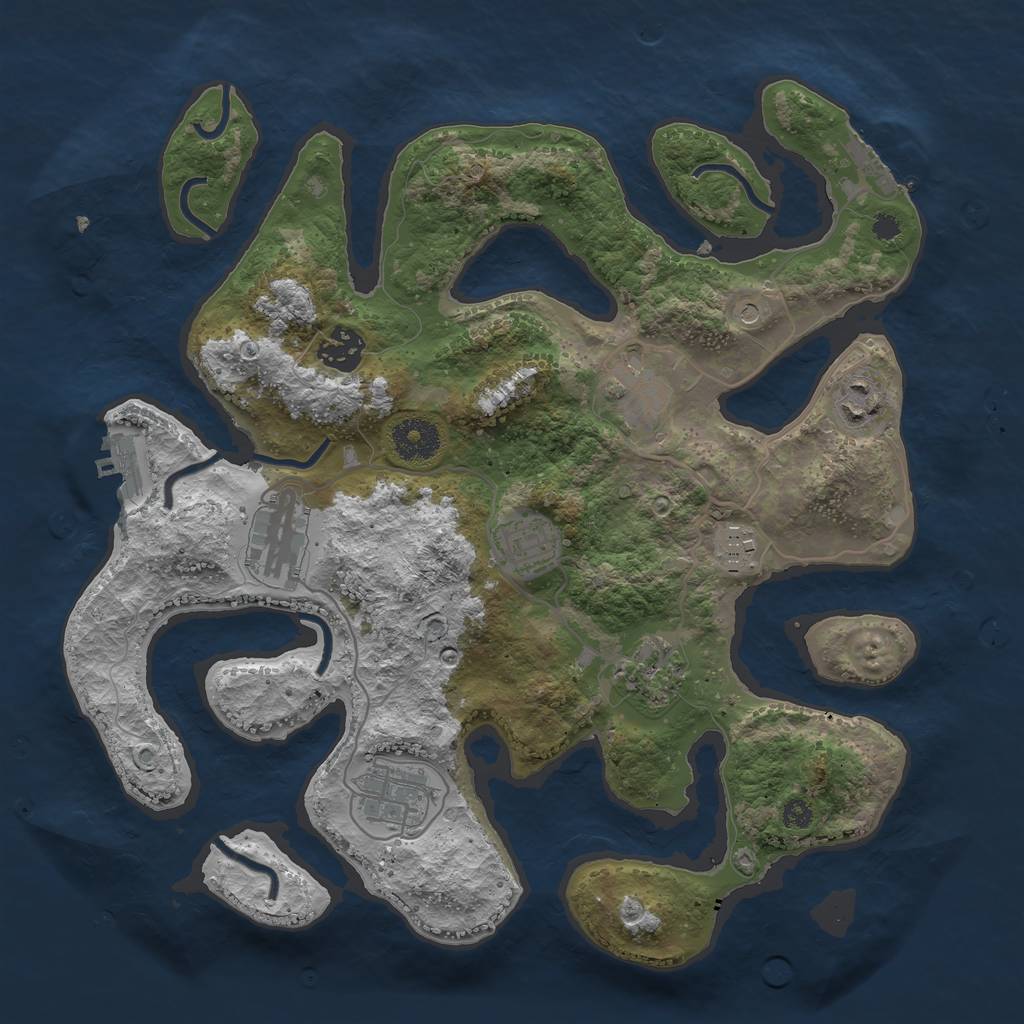 Rust Map: Procedural Map, Size: 3400, Seed: 448882, 13 Monuments