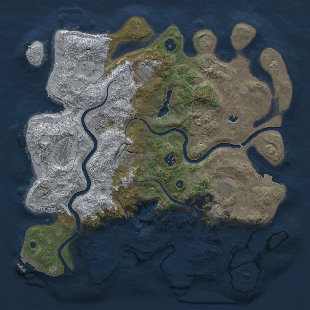 Rust Map: Procedural Map, Size: 4000, Seed: 64209, 12 Monuments