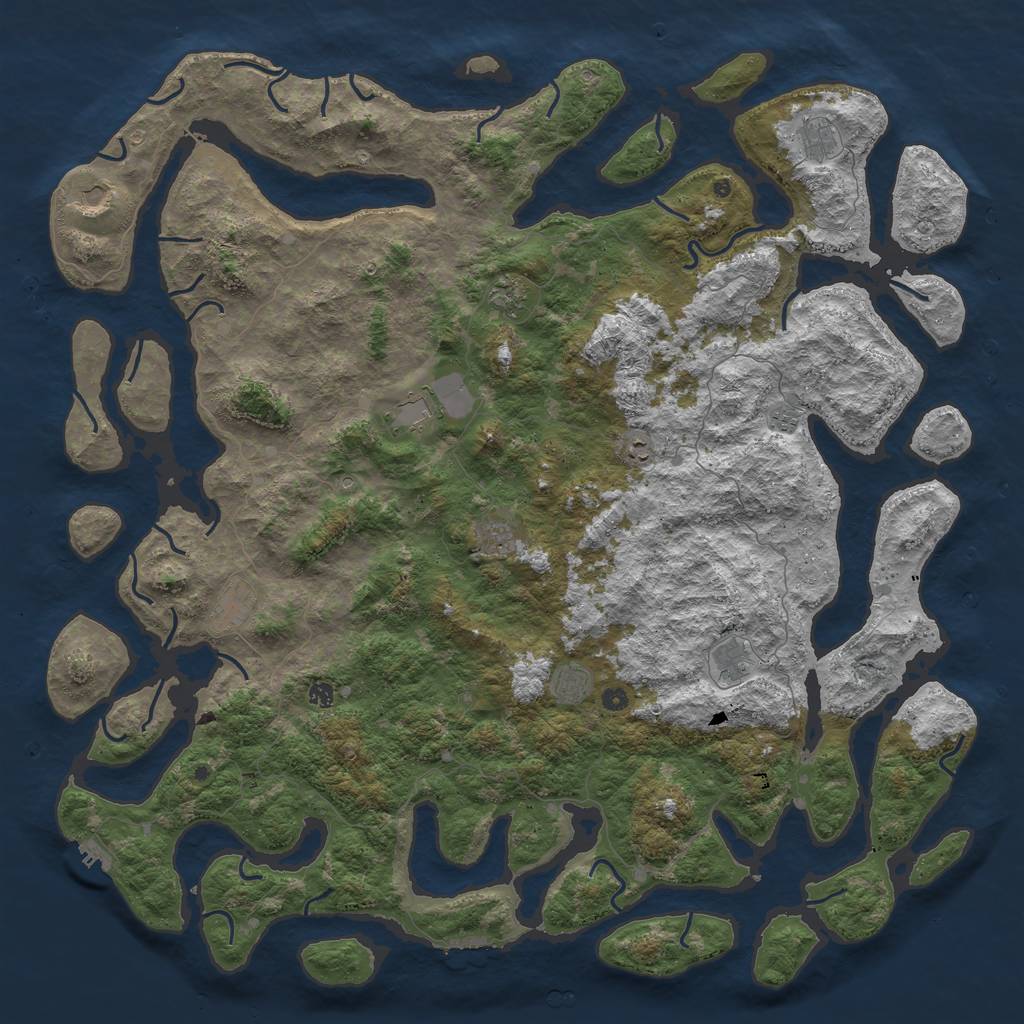 Rust Map: Procedural Map, Size: 6000, Seed: 214748136, 16 Monuments