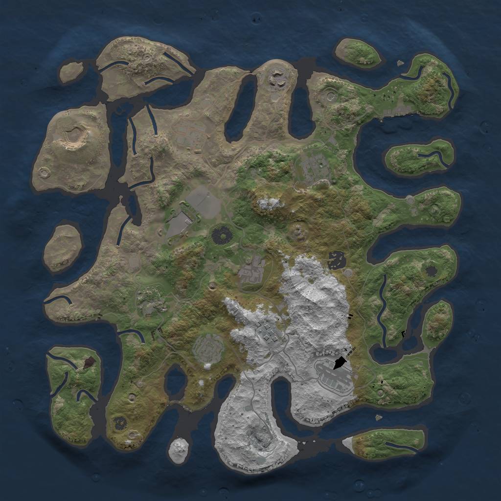 Rust Map: Procedural Map, Size: 3850, Seed: 387171424, 15 Monuments