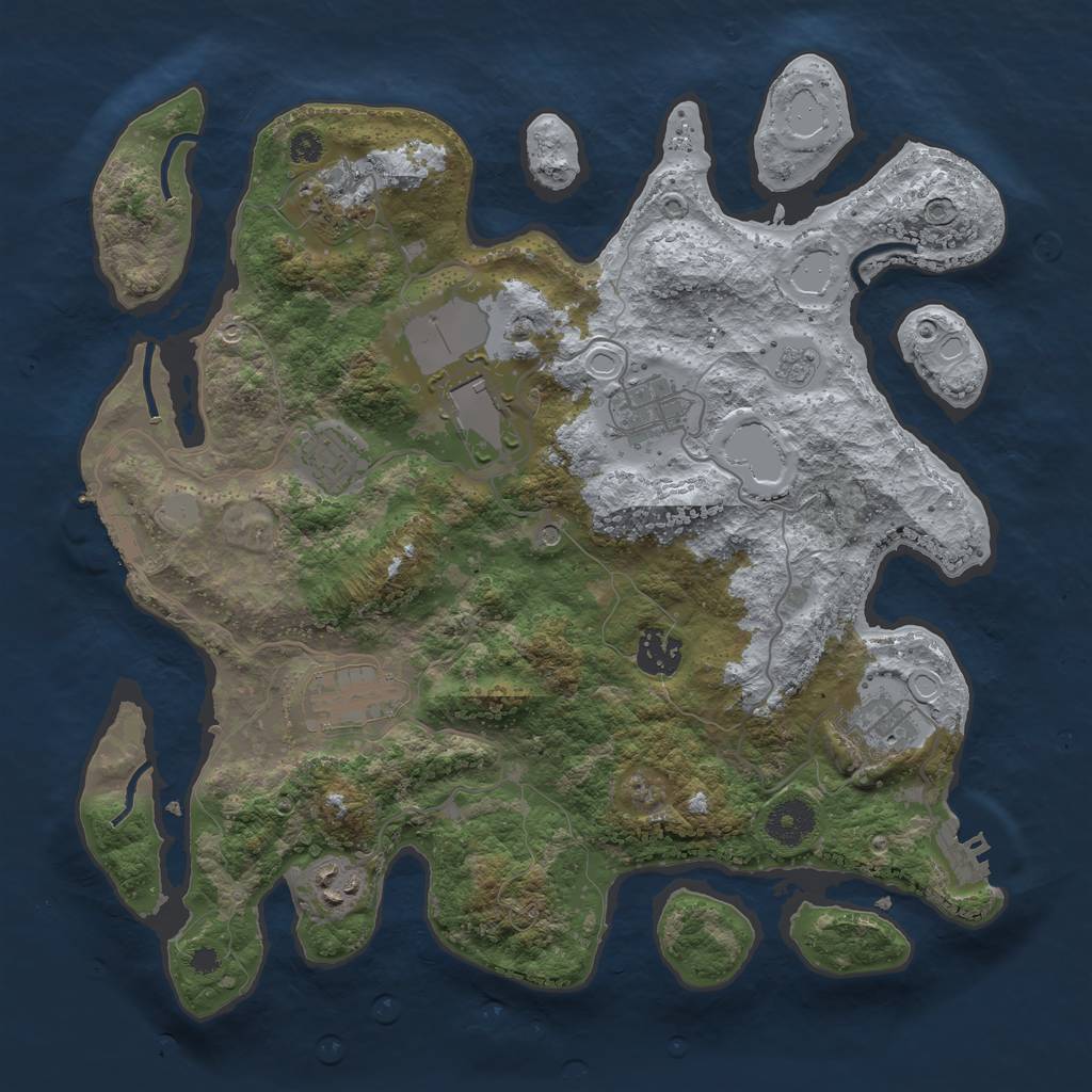 Rust Map: Procedural Map, Size: 3500, Seed: 150812, 15 Monuments