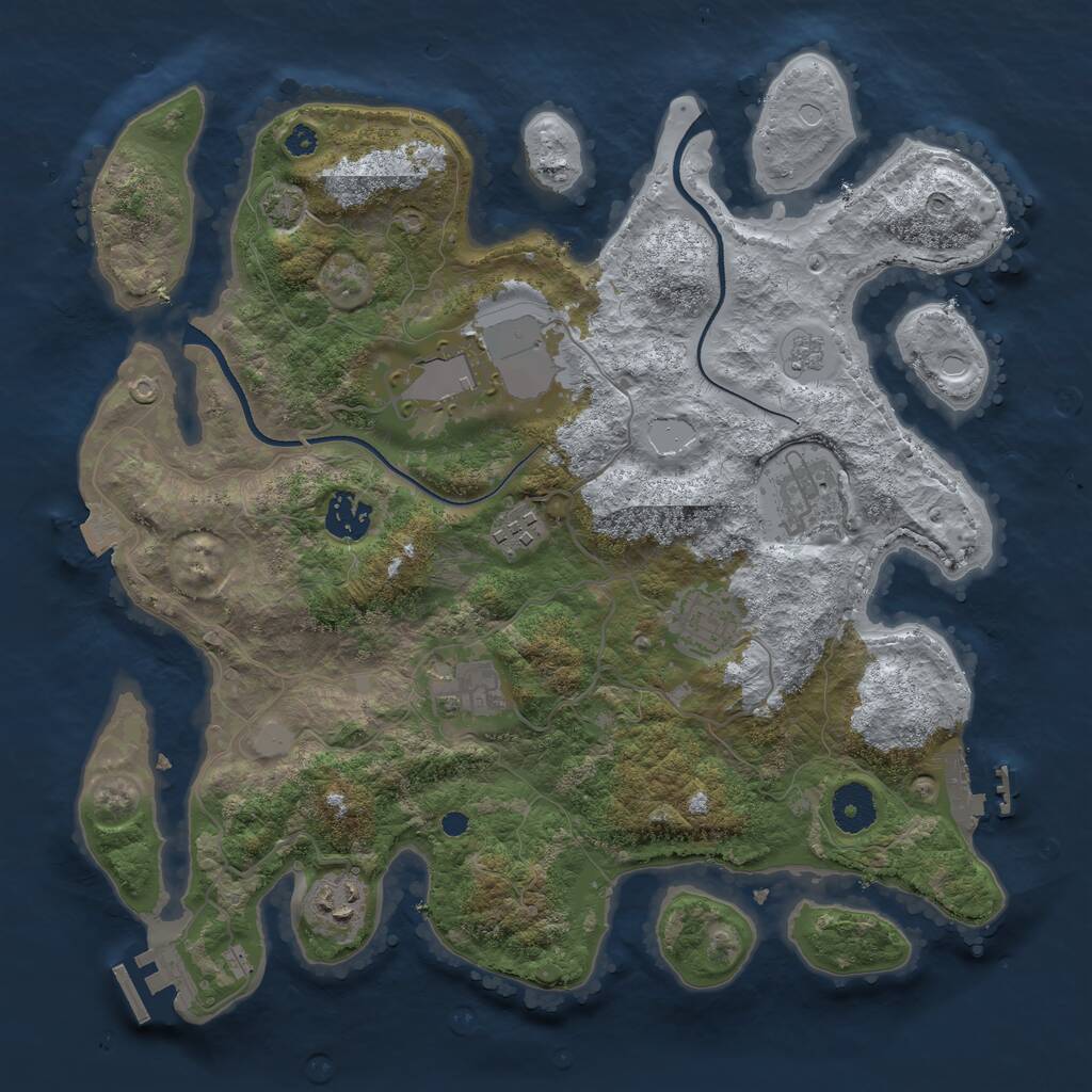 Rust Map: Procedural Map, Size: 3500, Seed: 150812, 12 Monuments