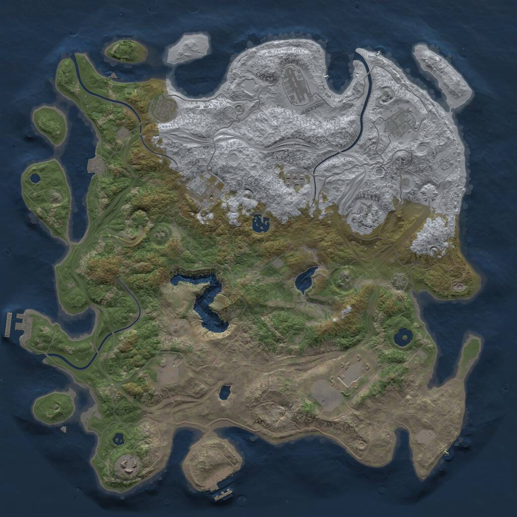 Rust Map: Procedural Map, Size: 4250, Seed: 471071, 16 Monuments