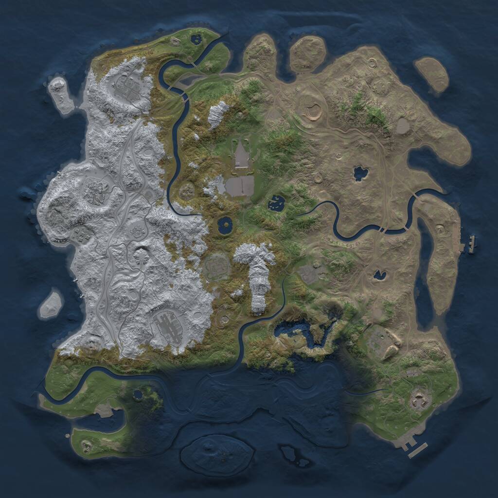 Rust Map: Procedural Map, Size: 4500, Seed: 2751, 17 Monuments