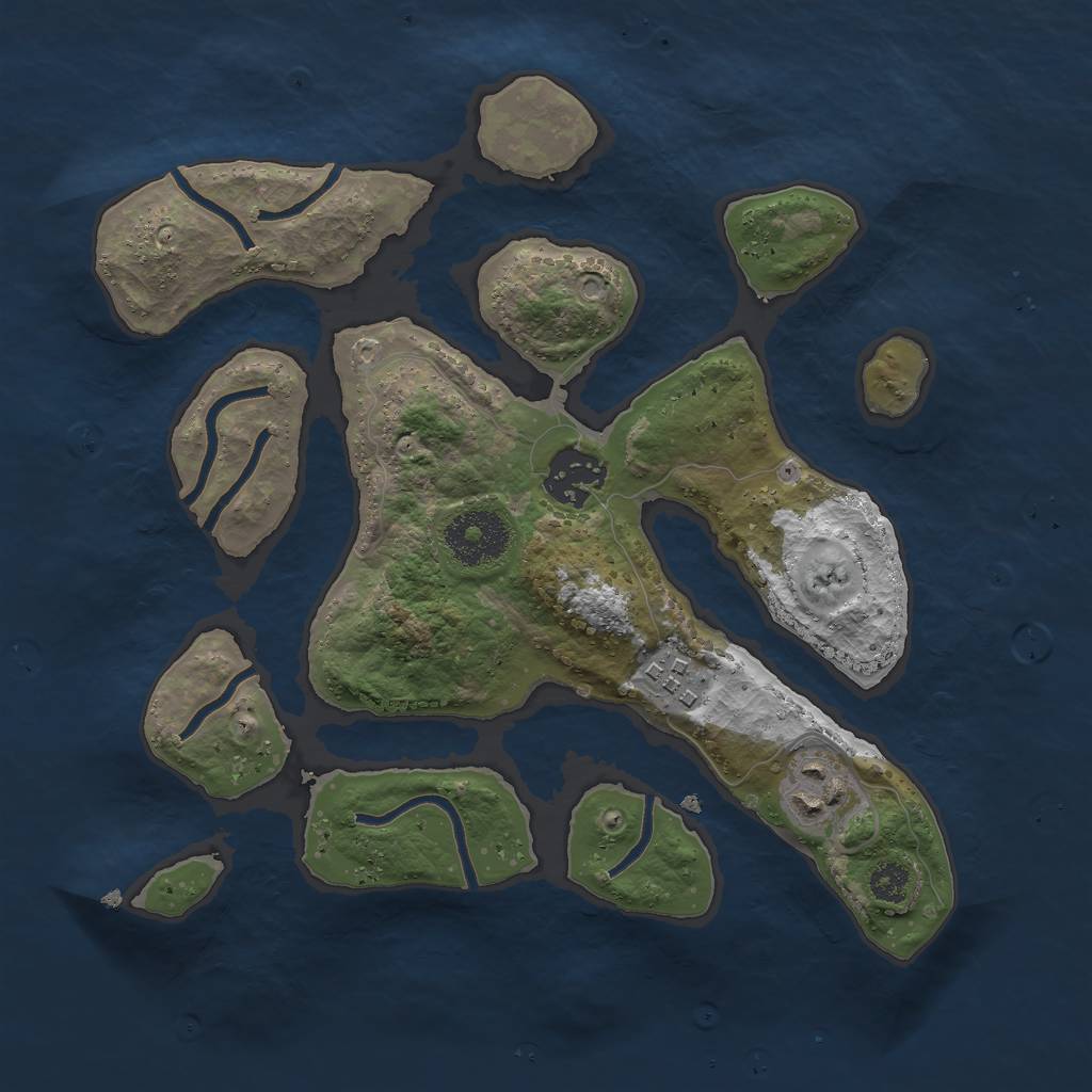 Rust Map: Procedural Map, Size: 2800, Seed: 4249, 5 Monuments