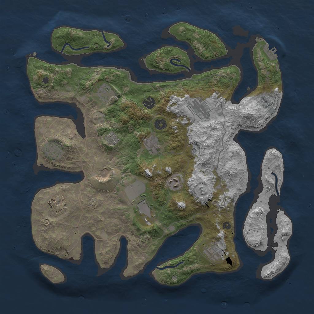 Rust Map: Procedural Map, Size: 4000, Seed: 285730, 15 Monuments