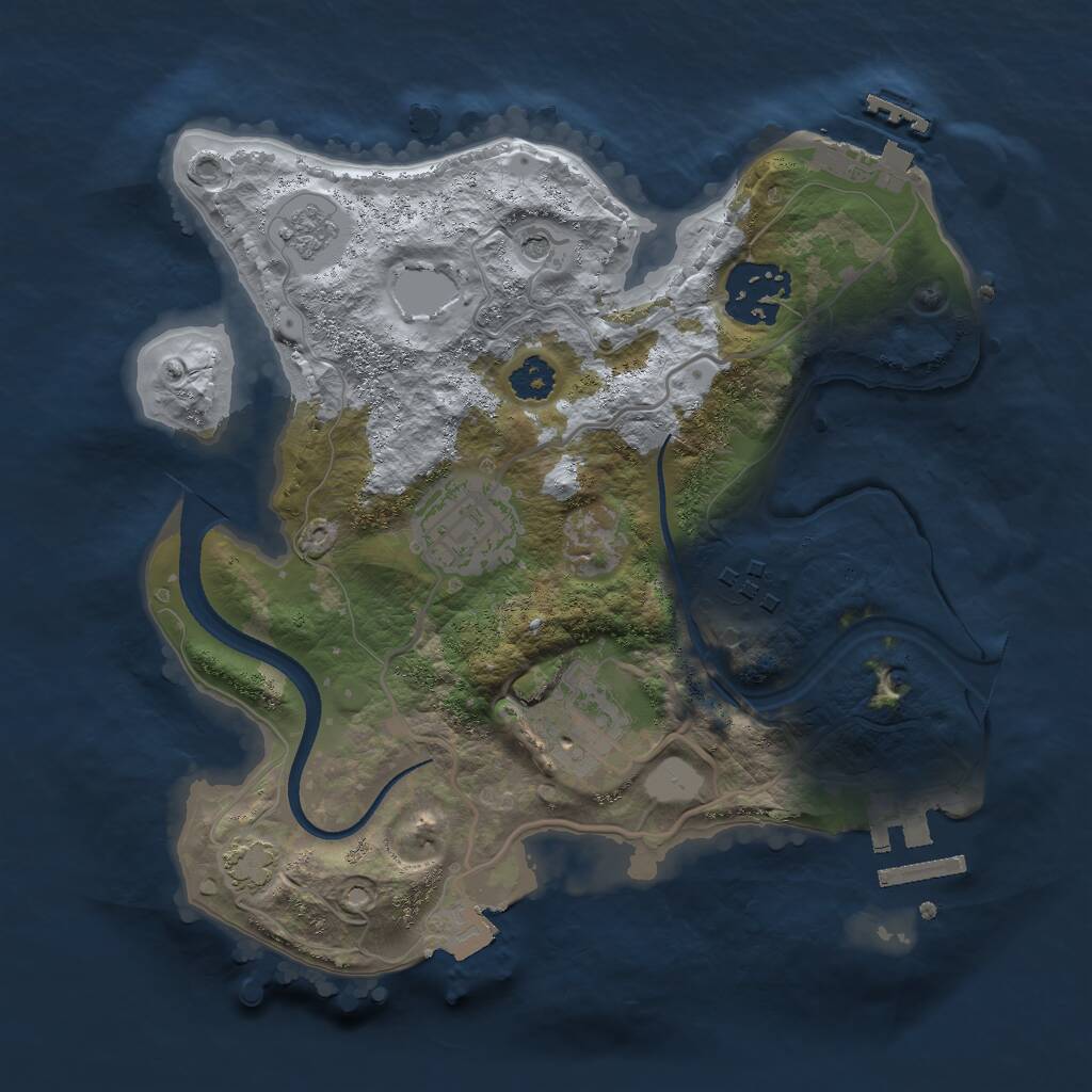 Rust Map: Procedural Map, Size: 2500, Seed: 797301645, 10 Monuments