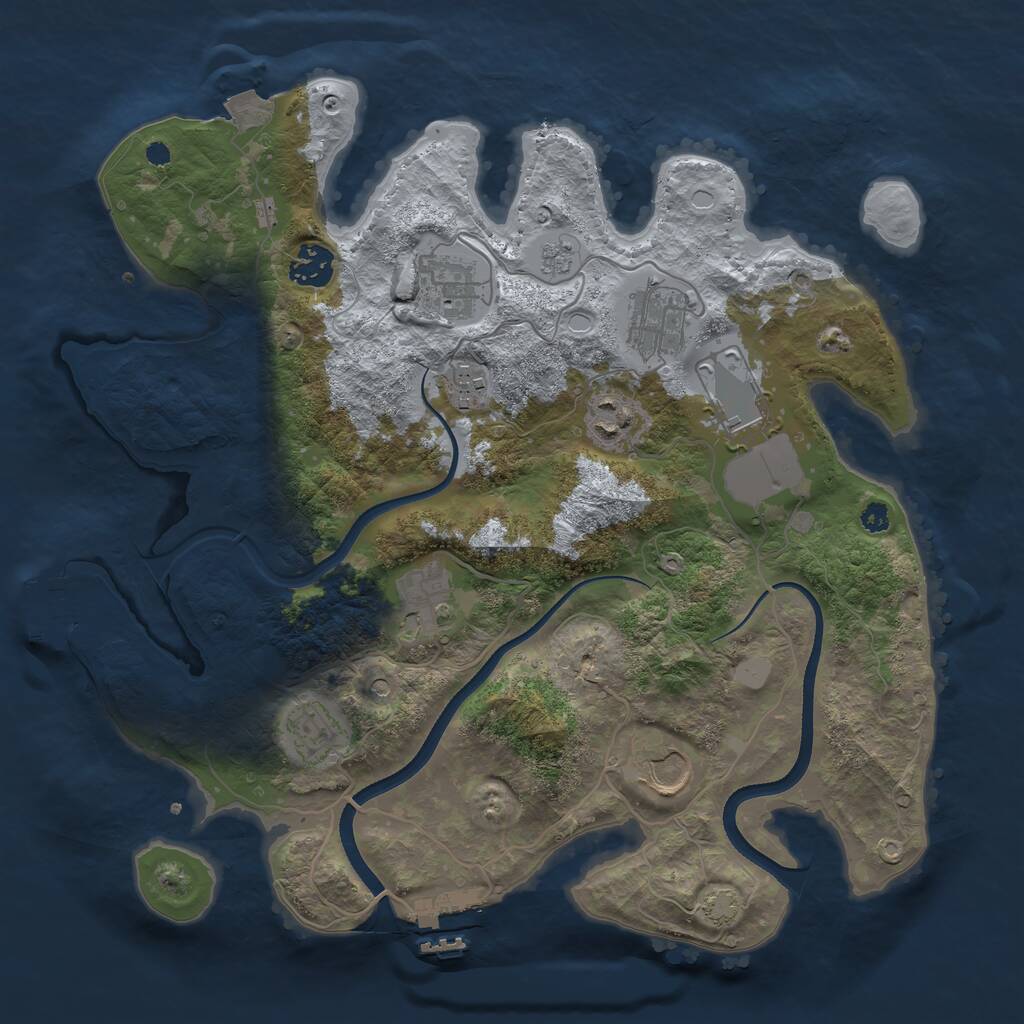Rust Map: Procedural Map, Size: 3500, Seed: 450139, 15 Monuments