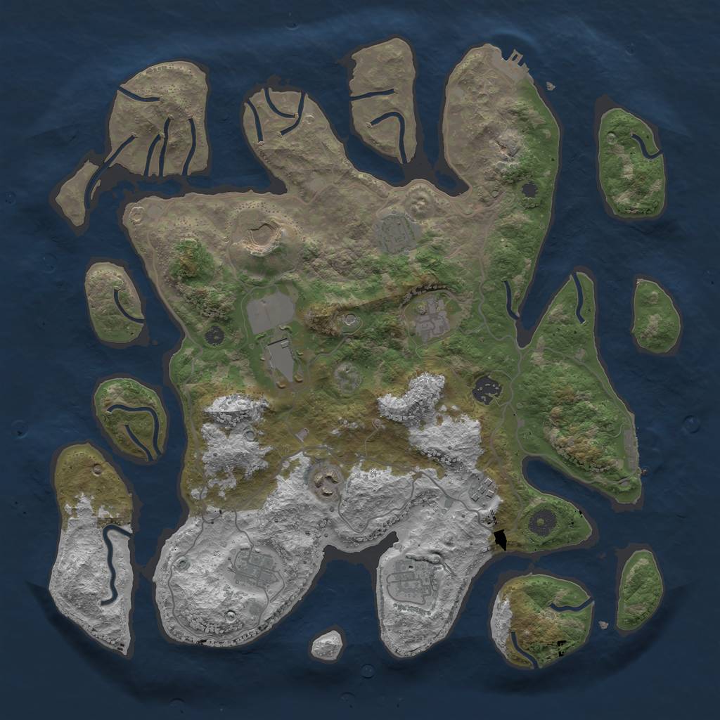 Rust Map: Procedural Map, Size: 4000, Seed: 210527, 14 Monuments