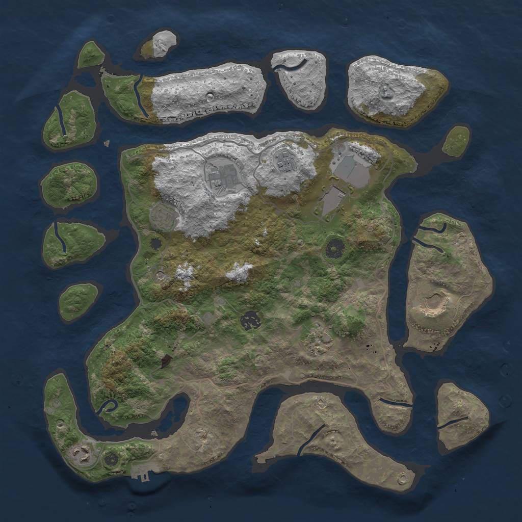 Rust Map: Procedural Map, Size: 4000, Seed: 640999, 12 Monuments