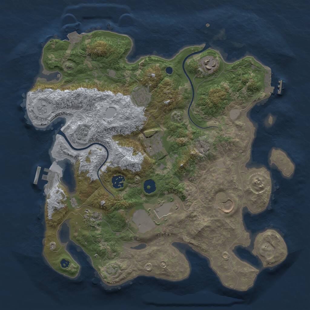 Rust Map: Procedural Map, Size: 3500, Seed: 319667, 13 Monuments