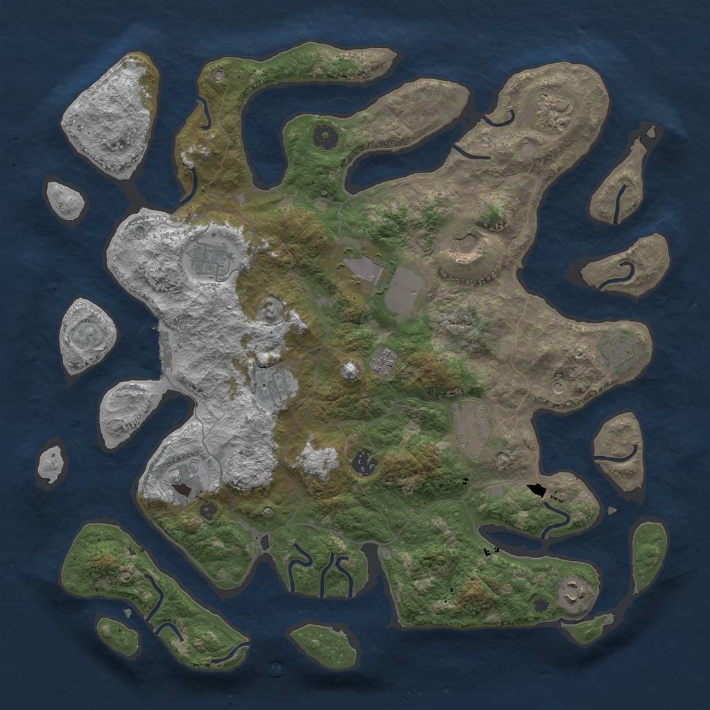 Rust Map: Procedural Map, Size: 4250, Seed: 1059478870, 15 Monuments