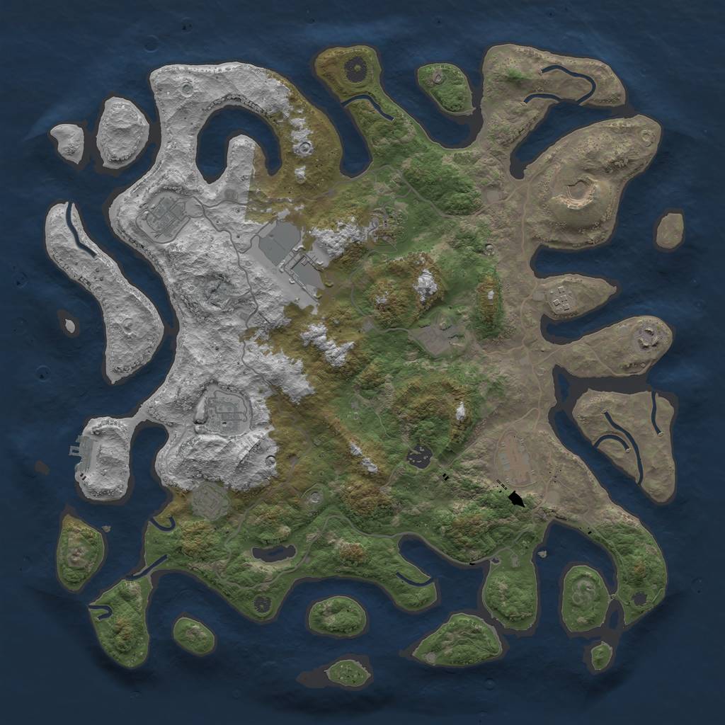 Rust Map: Procedural Map, Size: 4500, Seed: 65310167, 15 Monuments