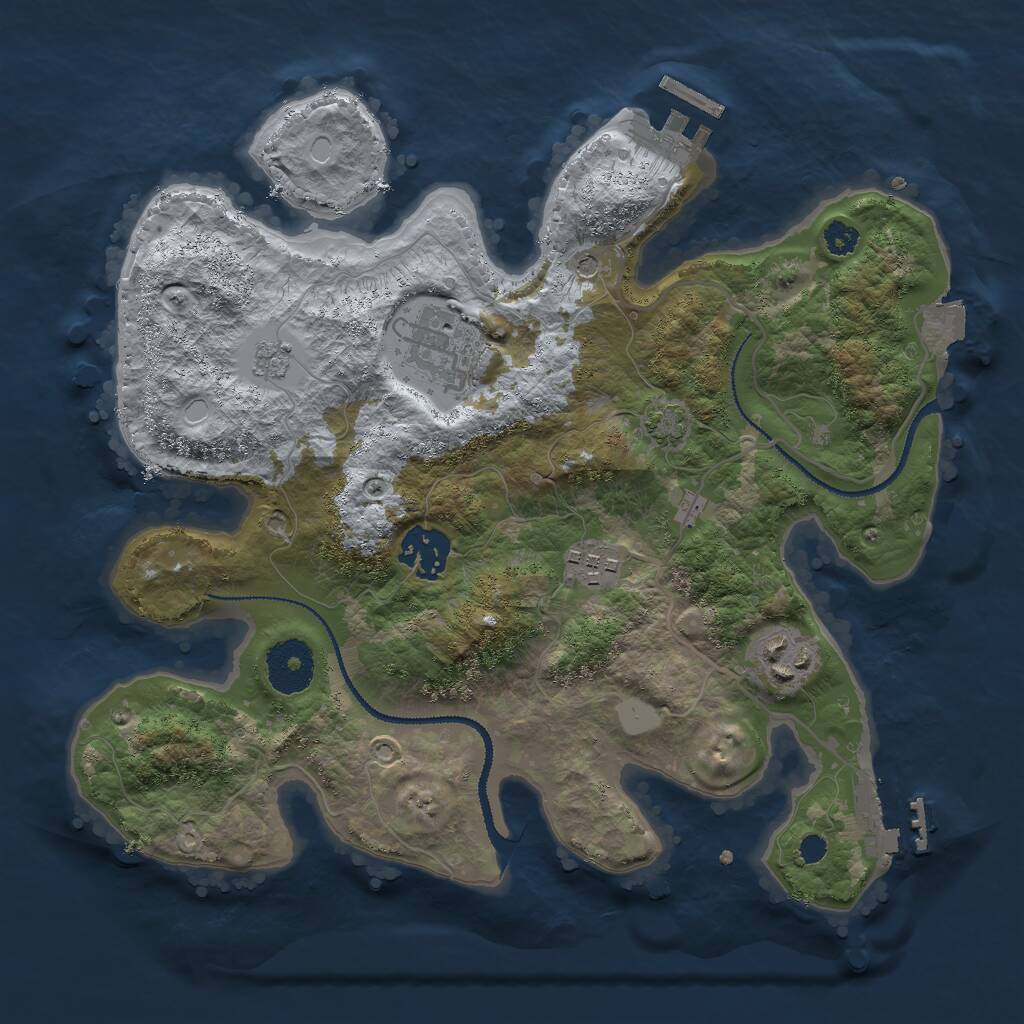 Rust Map: Procedural Map, Size: 3000, Seed: 979956016, 10 Monuments