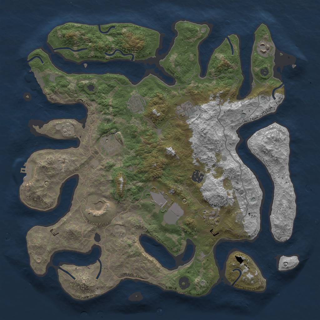 Rust Map: Procedural Map, Size: 4000, Seed: 24062021, 14 Monuments