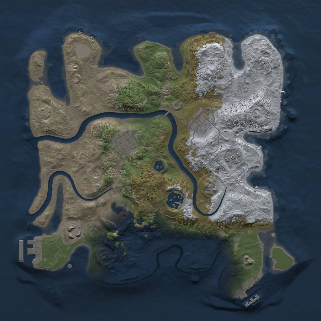 Rust Map: Procedural Map, Size: 3000, Seed: 88880667, 12 Monuments