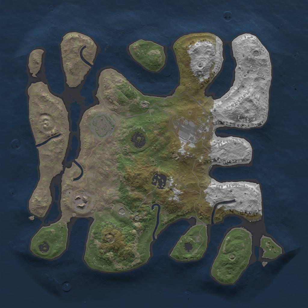 Rust Map: Procedural Map, Size: 3000, Seed: 88880667, 7 Monuments