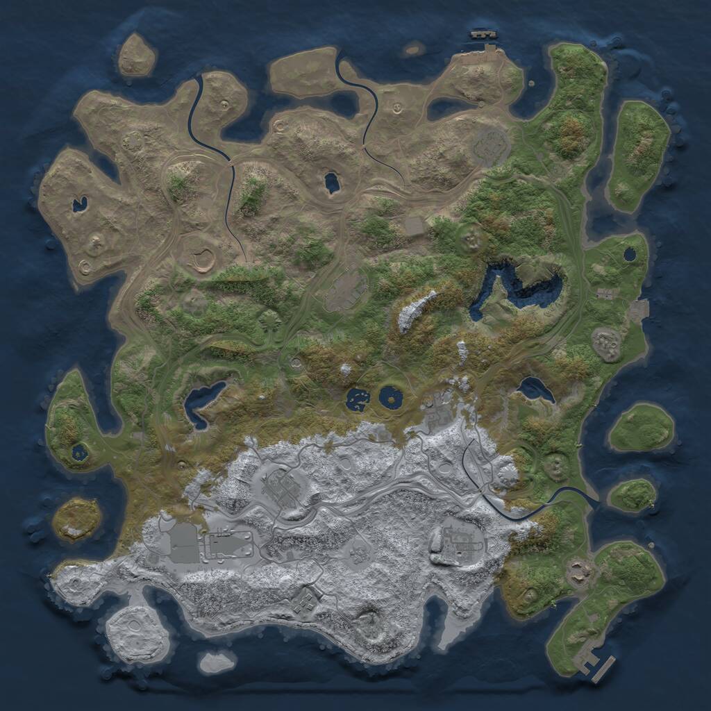 Rust Map: Procedural Map, Size: 4500, Seed: 669038482, 16 Monuments