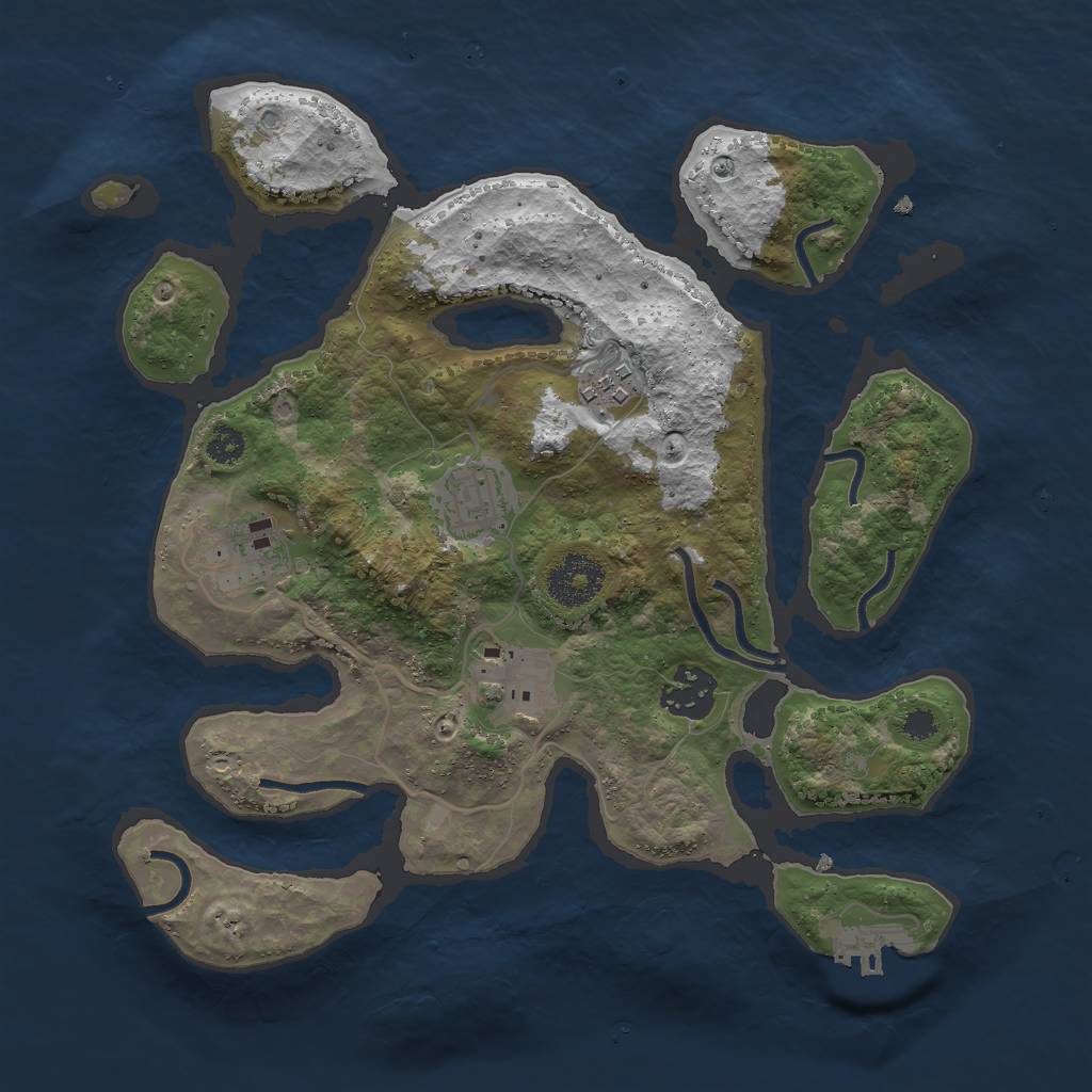 Rust Map: Procedural Map, Size: 3000, Seed: 1563790857, 8 Monuments