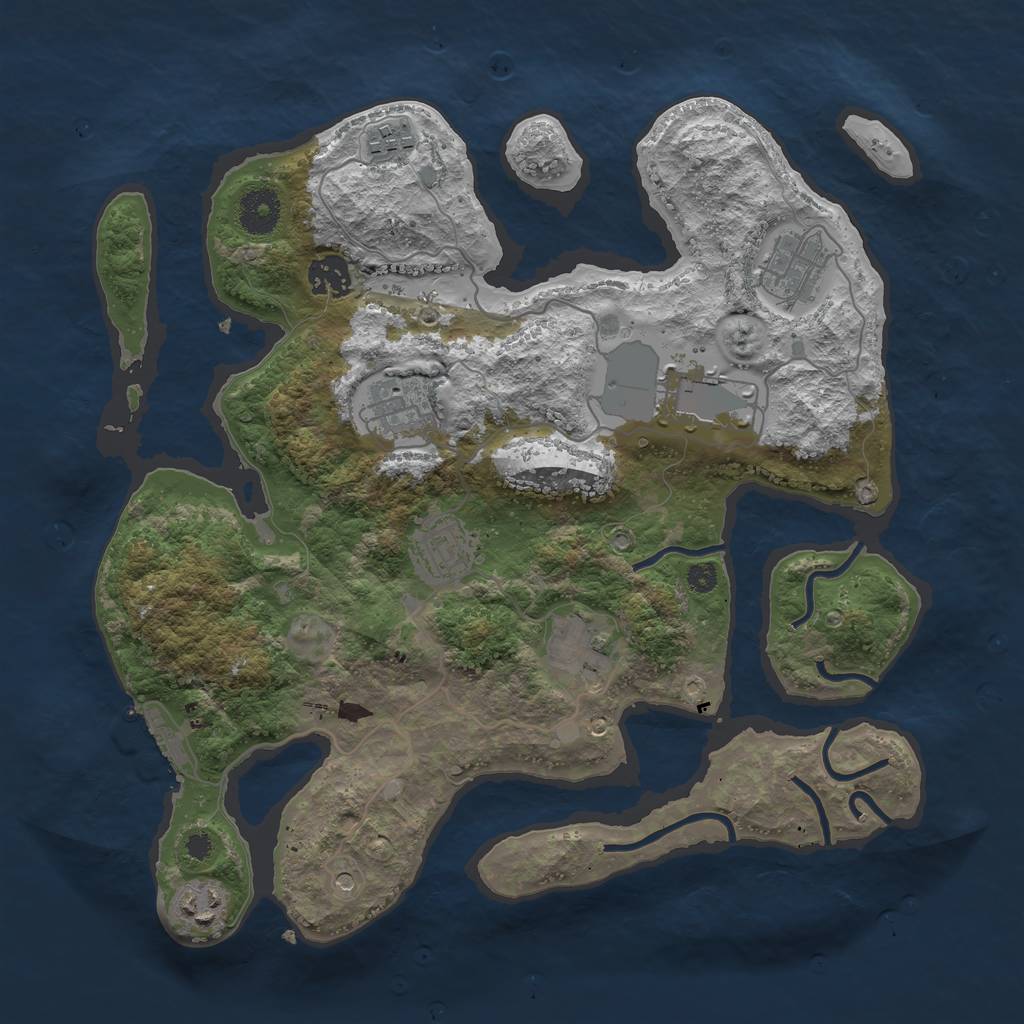 Rust Map: Procedural Map, Size: 3500, Seed: 22240721, 12 Monuments