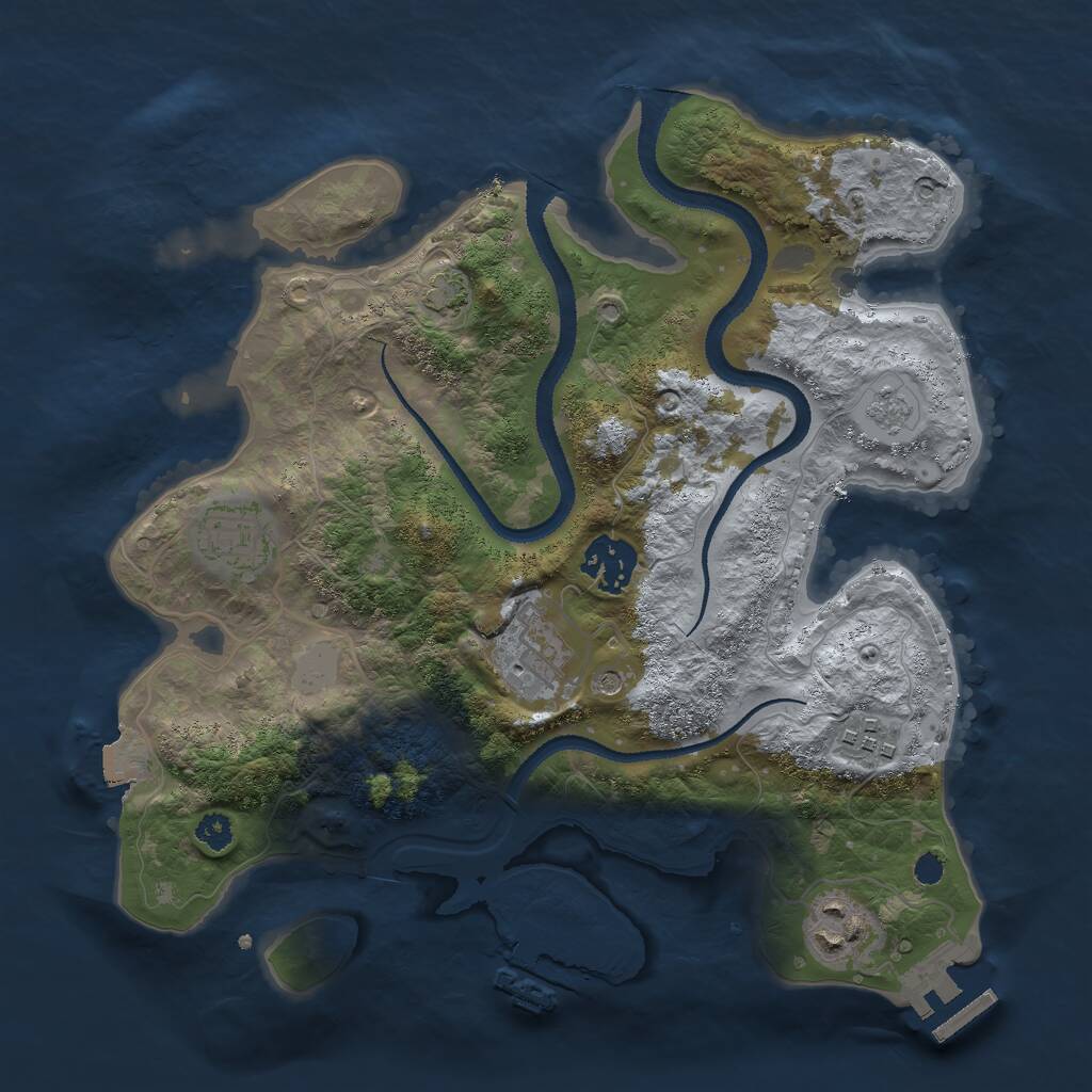 Rust Map: Procedural Map, Size: 3000, Seed: 2939, 11 Monuments