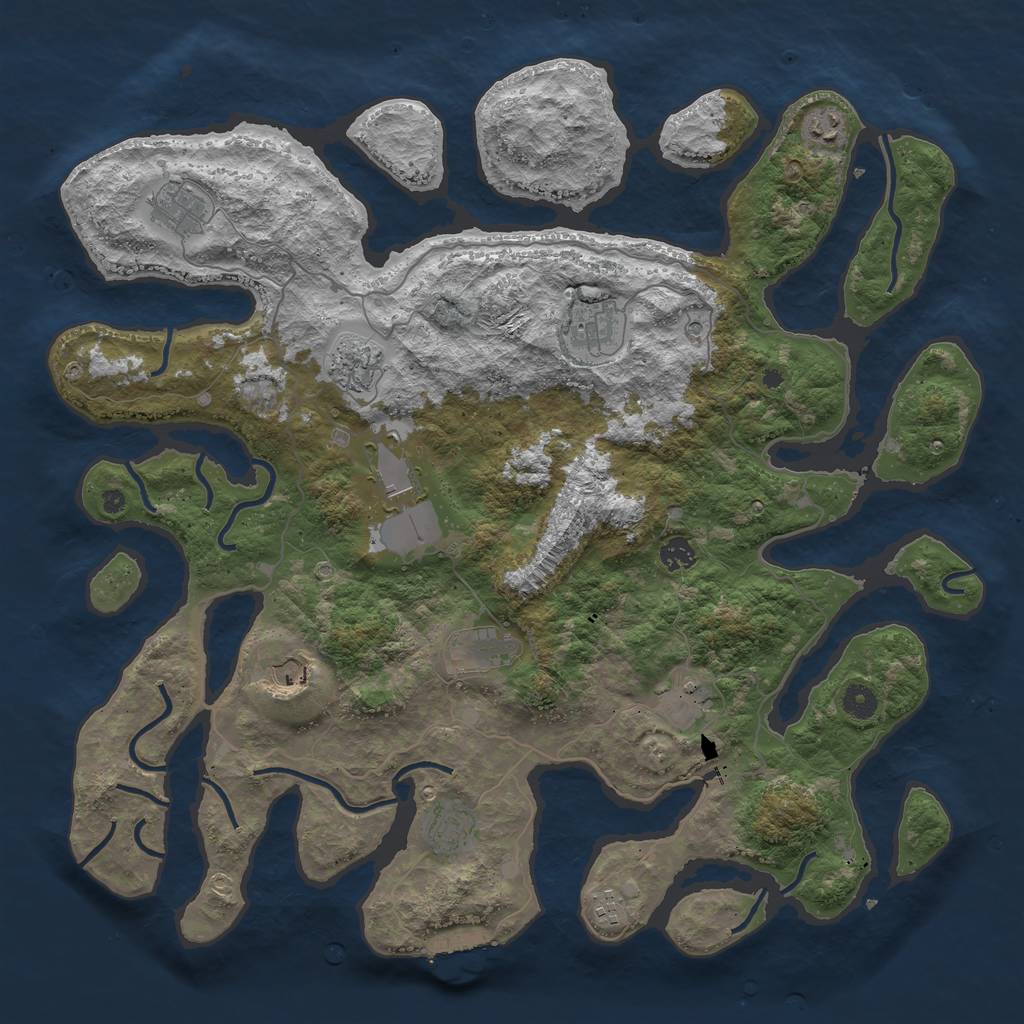 Rust Map: Procedural Map, Size: 4500, Seed: 230010565, 15 Monuments