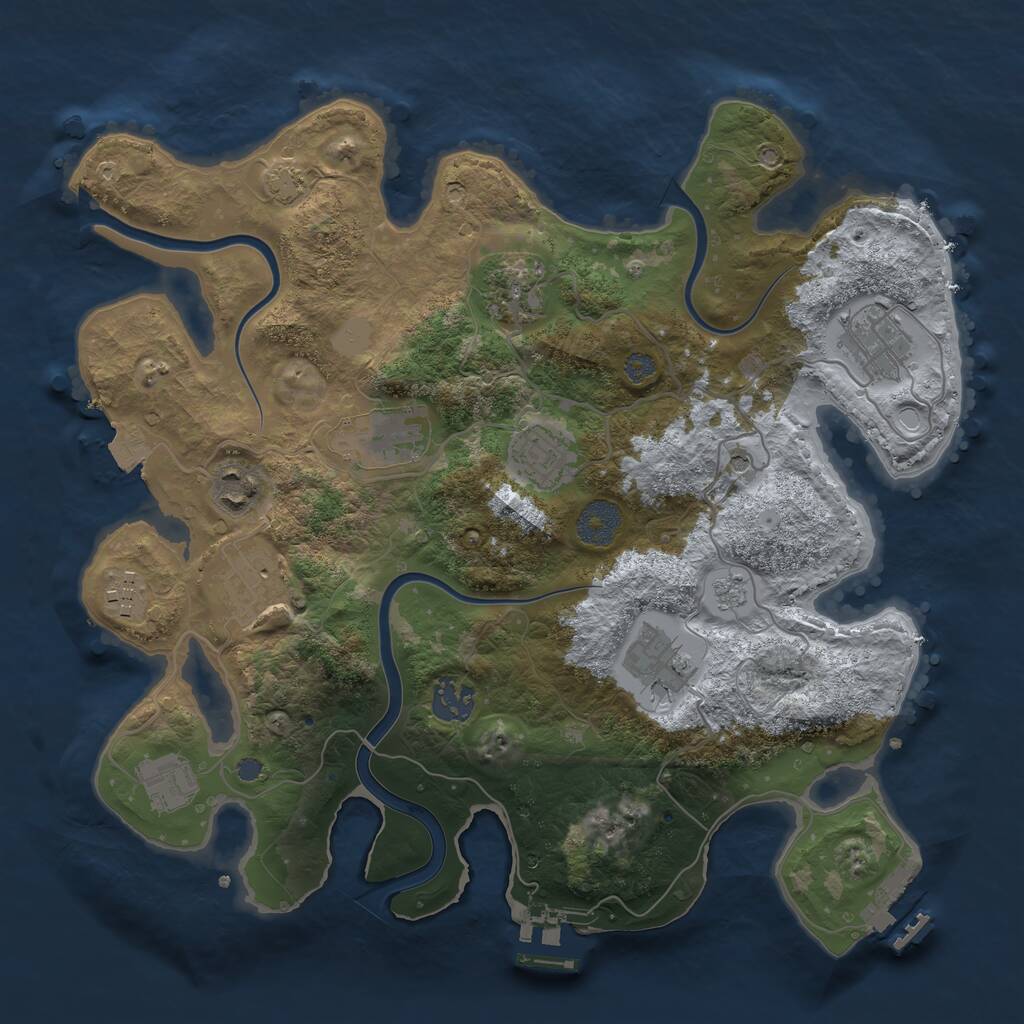 Rust Map: Procedural Map, Size: 3400, Seed: 6242021, 15 Monuments