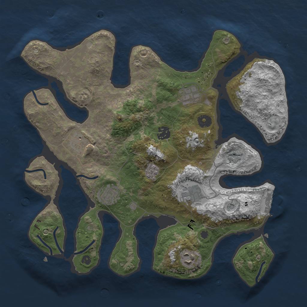 Rust Map: Procedural Map, Size: 3400, Seed: 6242021, 11 Monuments