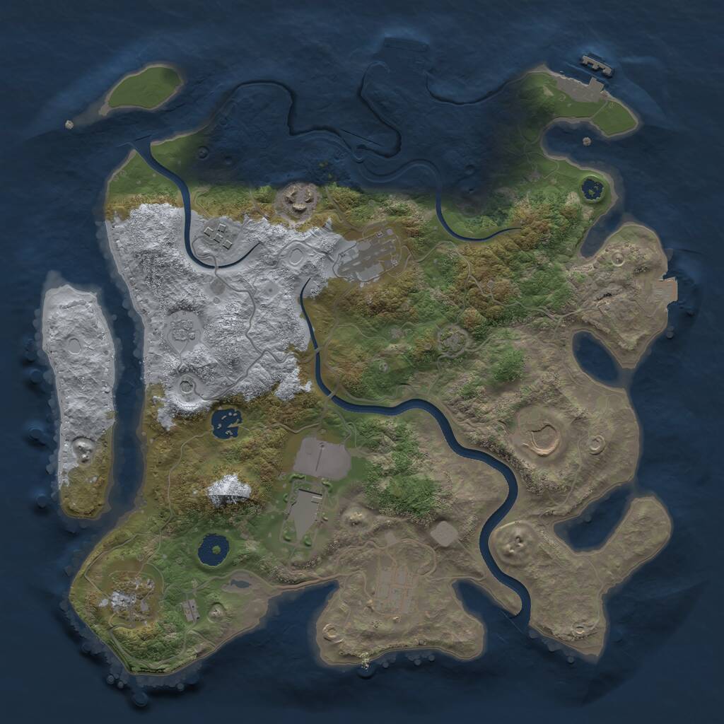 Rust Map: Procedural Map, Size: 3500, Seed: 930904, 14 Monuments