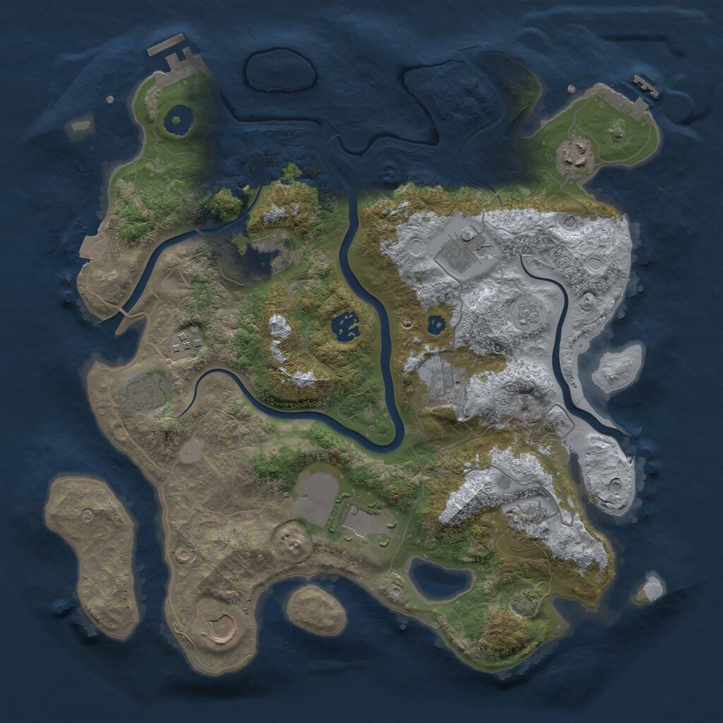Rust Map: Procedural Map, Size: 3700, Seed: 18794953, 16 Monuments