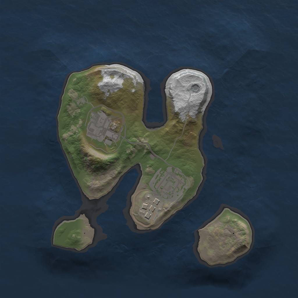 Rust Map: Barren, Size: 2000, Seed: 7350341, 5 Monuments