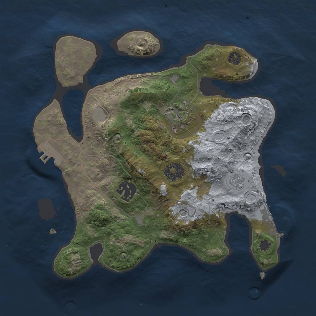 Rust Map: Procedural Map, Size: 2500, Seed: 1828697456, 9 Monuments