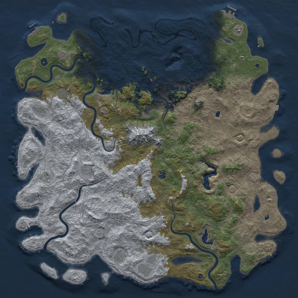 Rust Map: Procedural Map, Size: 6000, Seed: 9111992, 17 Monuments