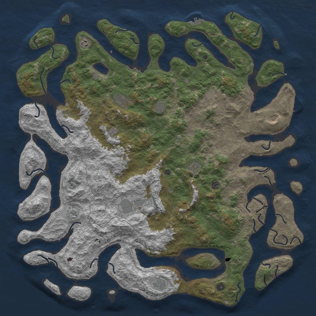 Rust Map: Procedural Map, Size: 6000, Seed: 9111992, 16 Monuments