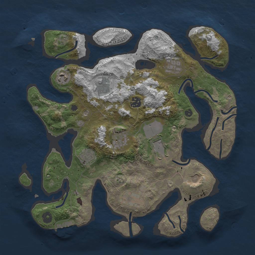 Rust Map: Procedural Map, Size: 3500, Seed: 300585, 13 Monuments