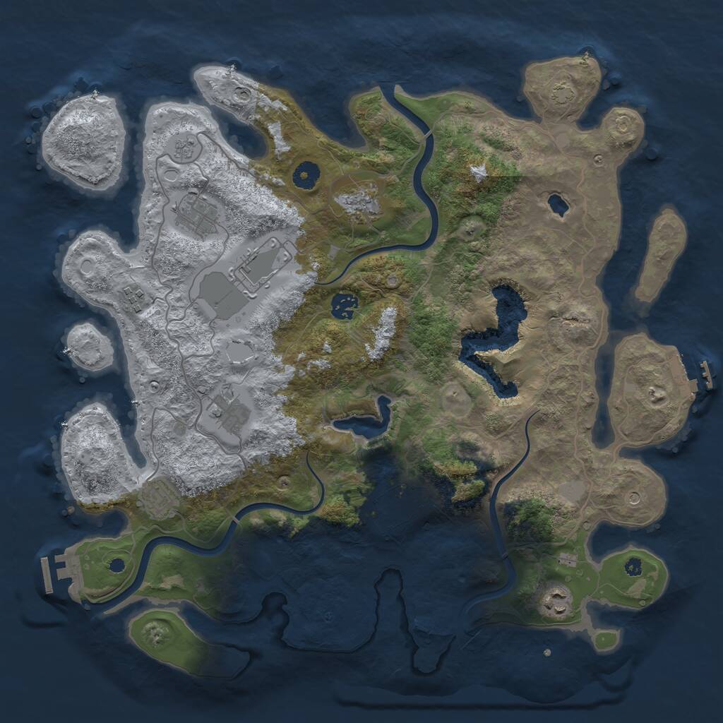 Rust Map: Procedural Map, Size: 4000, Seed: 329499, 15 Monuments