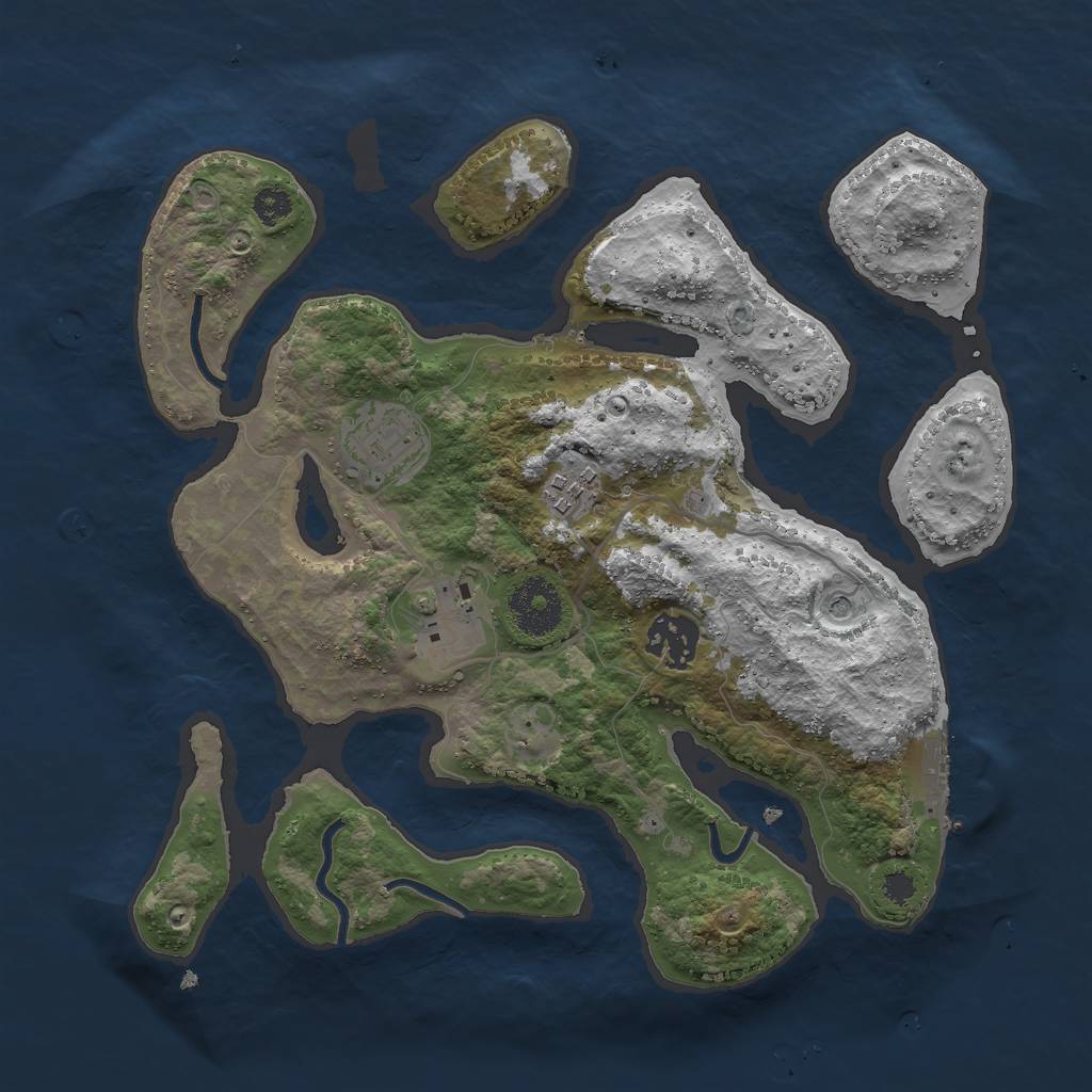 Rust Map: Procedural Map, Size: 3000, Seed: 356900, 8 Monuments