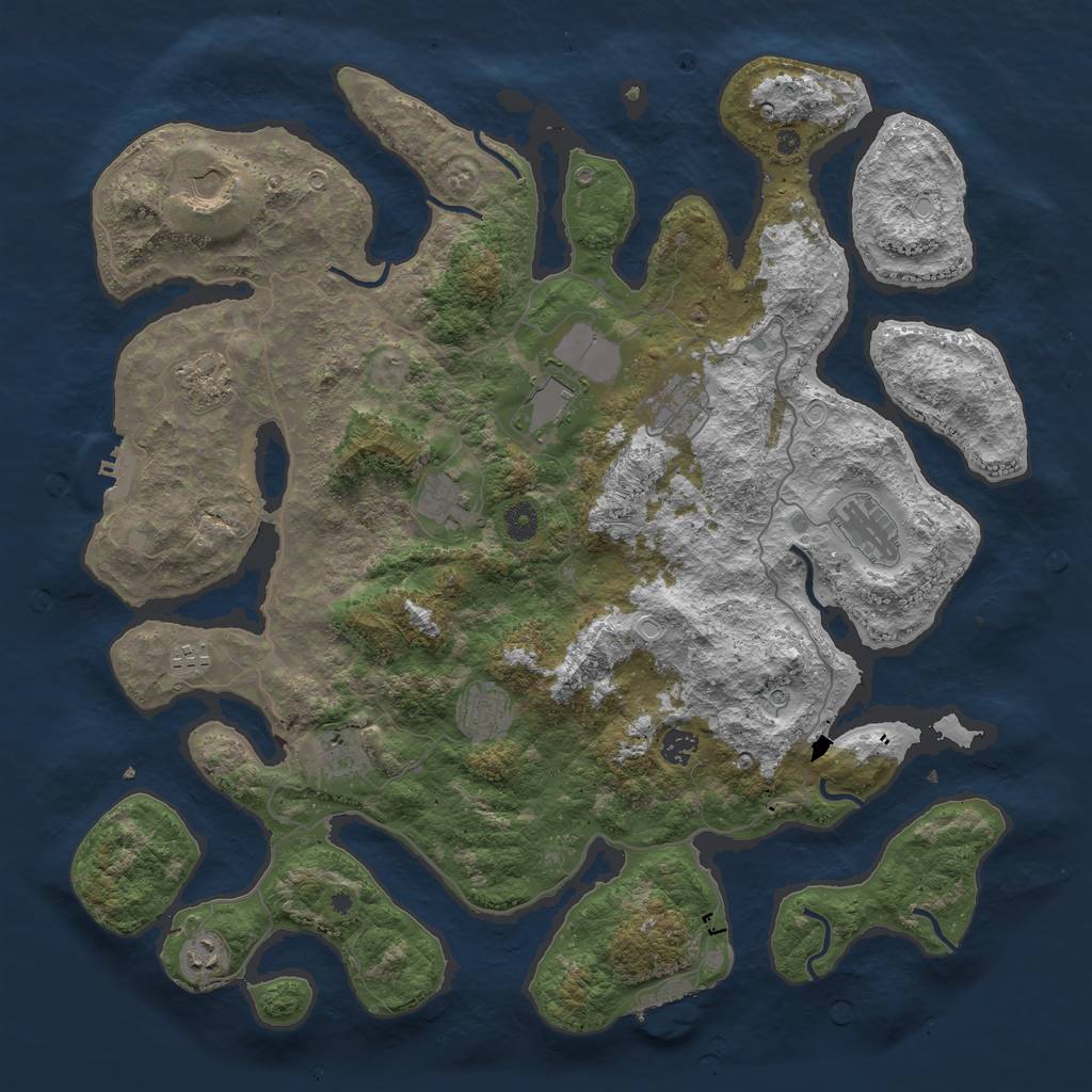 Rust Map: Procedural Map, Size: 4500, Seed: 784152, 22 Monuments