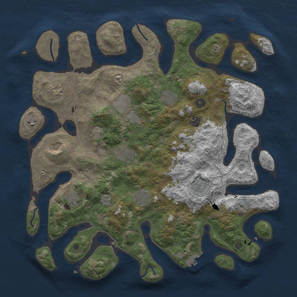 Rust Map: Procedural Map, Size: 4300, Seed: 1514408492, 15 Monuments