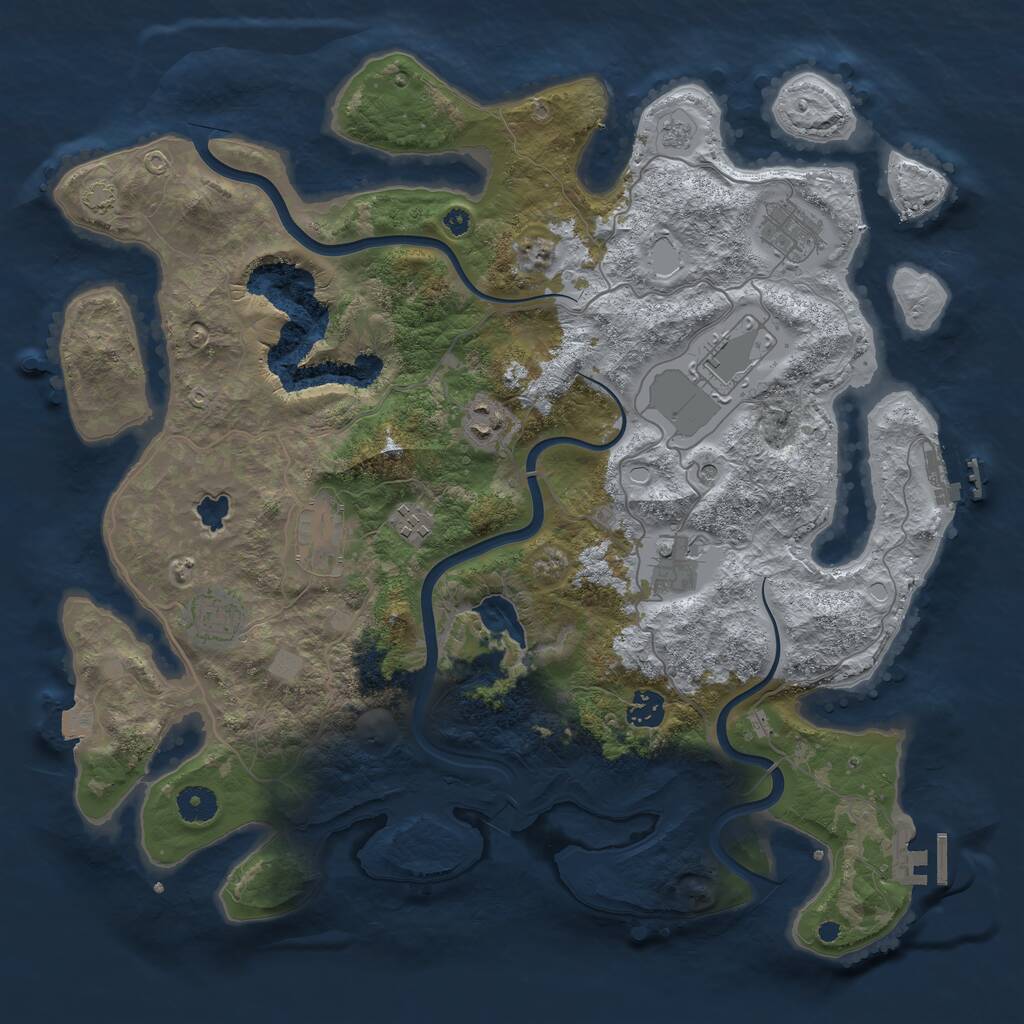 Rust Map: Procedural Map, Size: 4000, Seed: 165111943, 14 Monuments