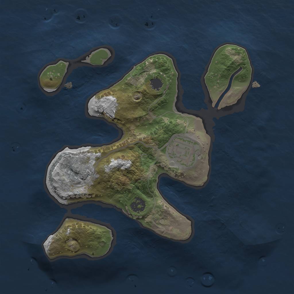 Rust Map: Procedural Map, Size: 2000, Seed: 281306495, 3 Monuments