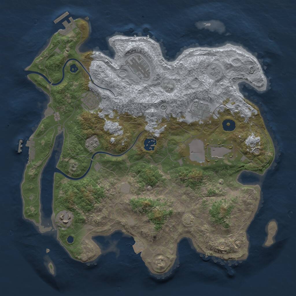 Rust Map: Procedural Map, Size: 3500, Seed: 600, 13 Monuments