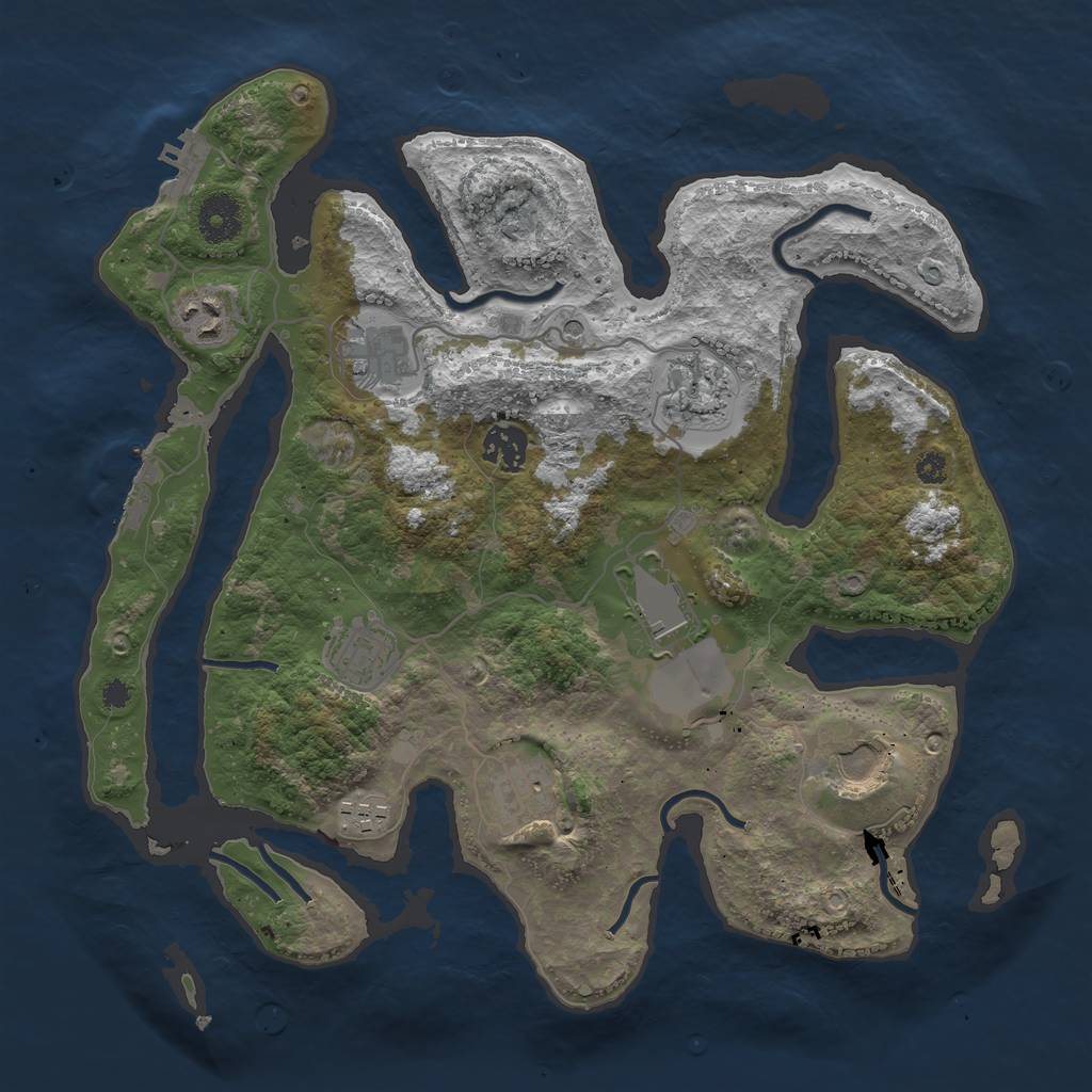 Rust Map: Procedural Map, Size: 3500, Seed: 600, 14 Monuments