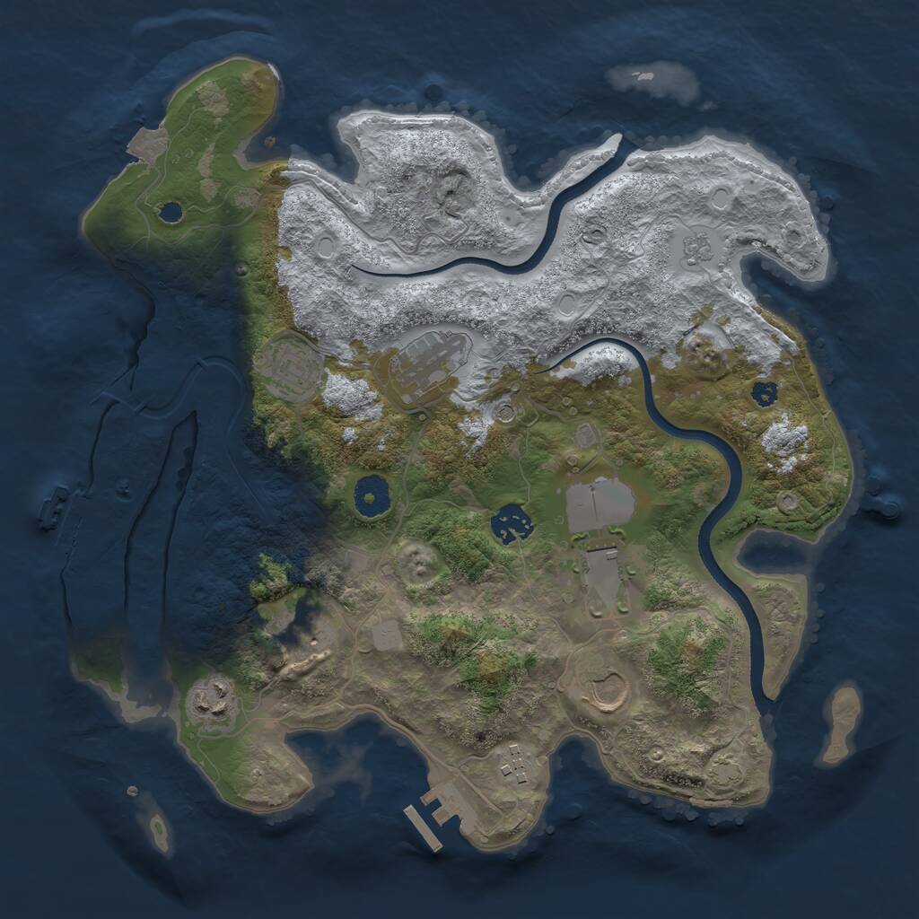 Rust Map: Procedural Map, Size: 3500, Seed: 600, 14 Monuments