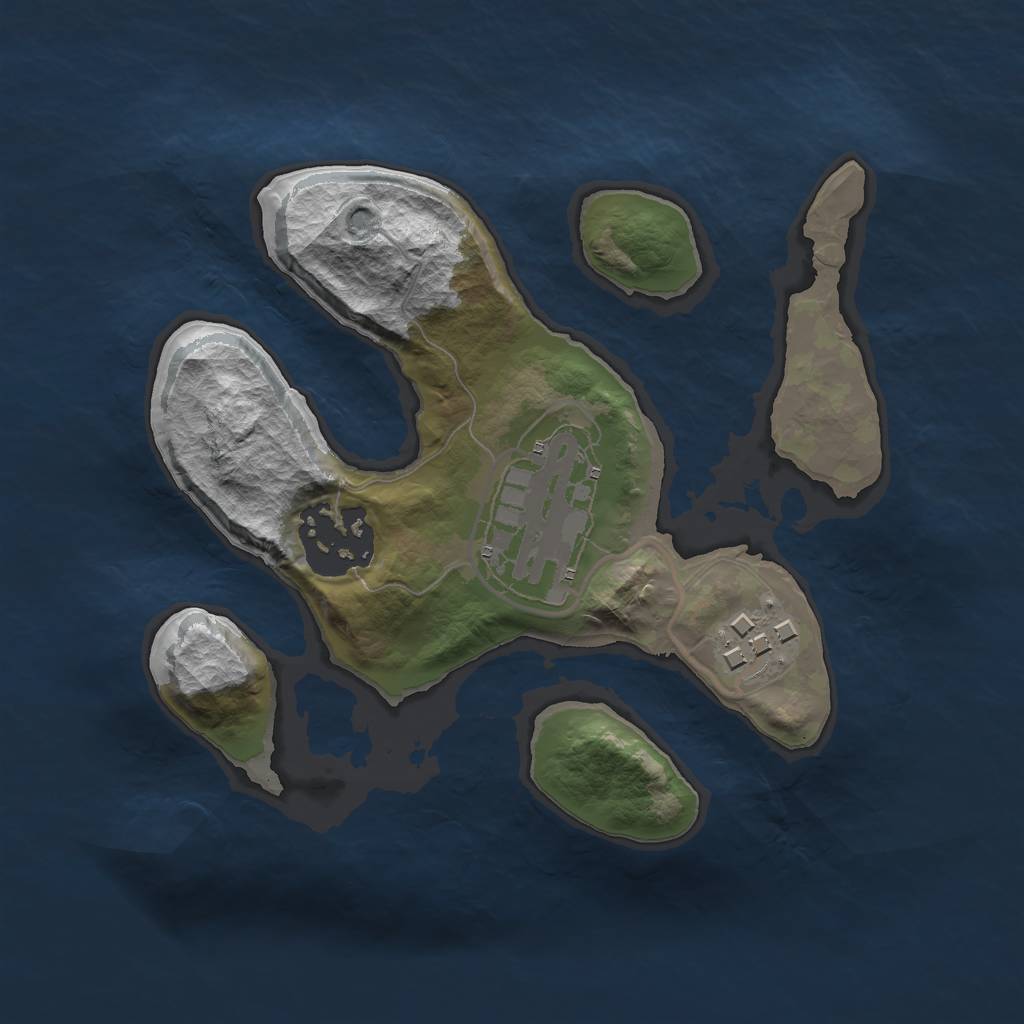 Rust Map: Barren, Size: 2000, Seed: 1945, 5 Monuments